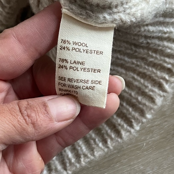 Free People Cowl Neck Wool Crochet Knit Cardigan SZ S - Picture 4 of 5